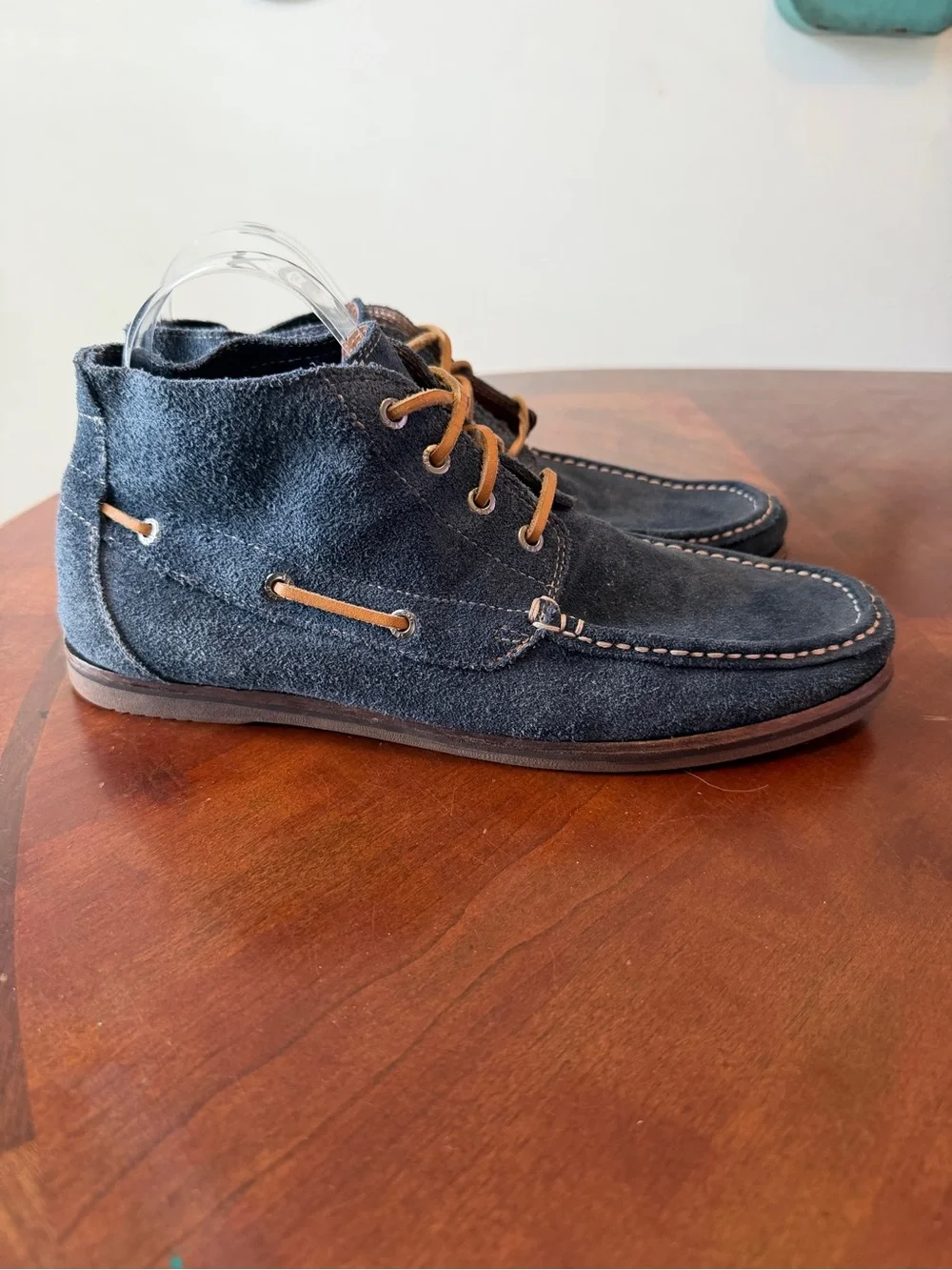 Florsheim Blue Suede Ankle Boots Men’s Size 10 Moccasins Boat Shoes
